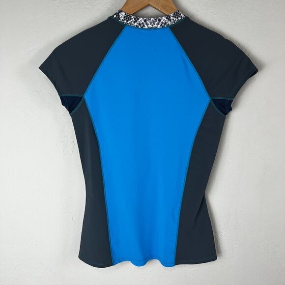 XiRENA Swim Short Sleeve Zip Front Rash Guard Swim Cover Size Small - Picture 3 of 6